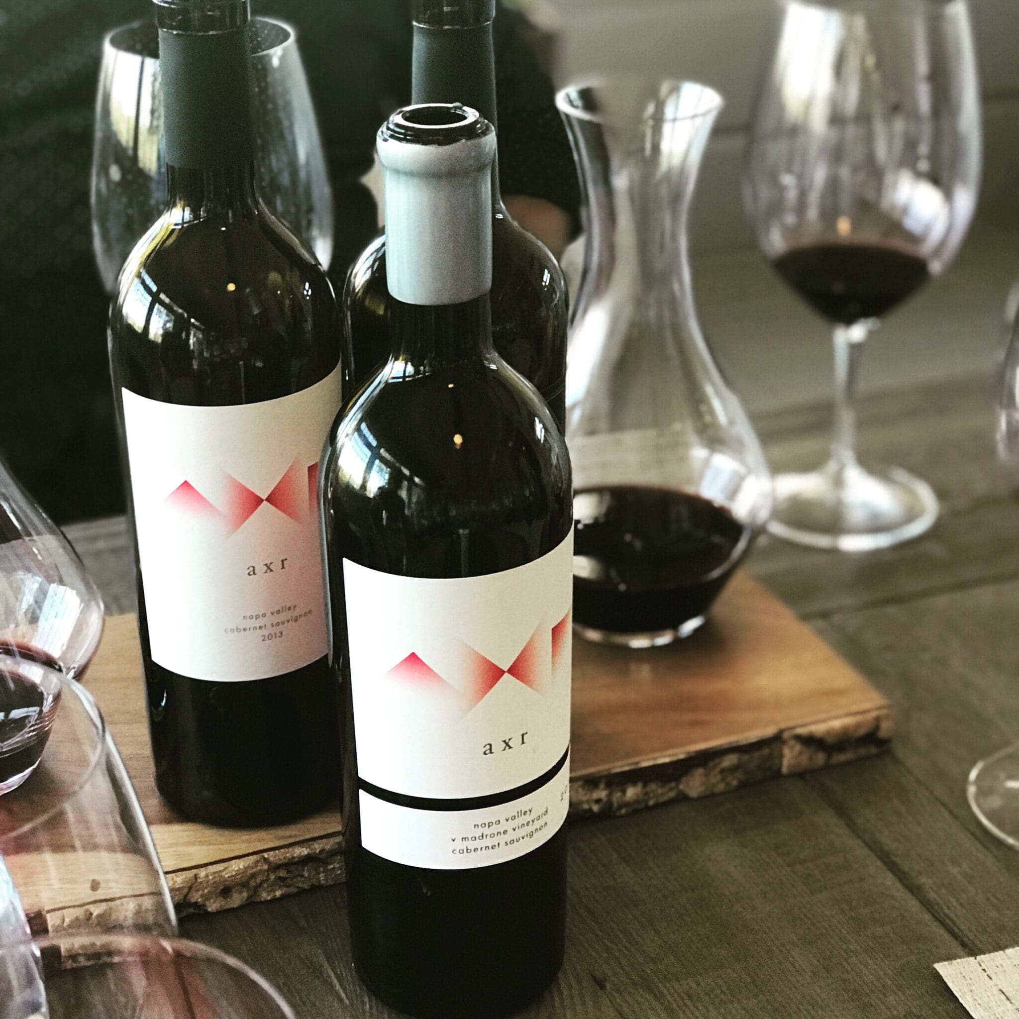 Axr Napa Valley Cabernet Sauvignon wine bottles.