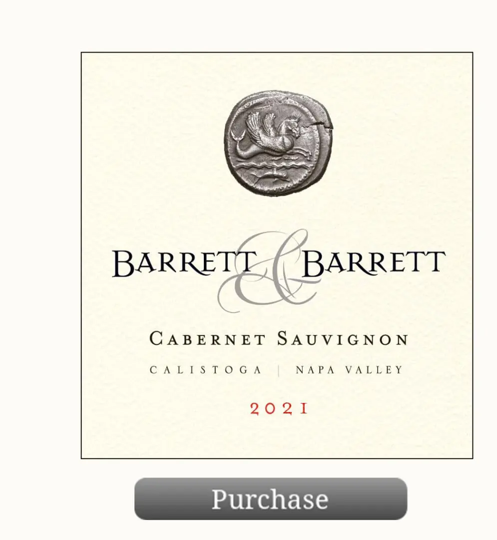 Barrett & Barrett 2021 Cabernet Sauvignon label.